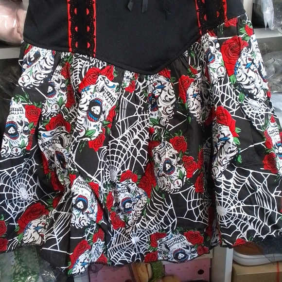 NEW Day of the Dead Sugar Skull Halloween Costume Dress - Picture 14 of 16